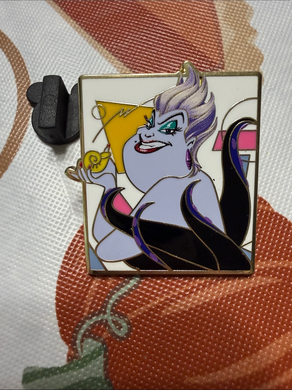 Disney Ursula Enamel Brooch – Purple, Black & Gold Accents